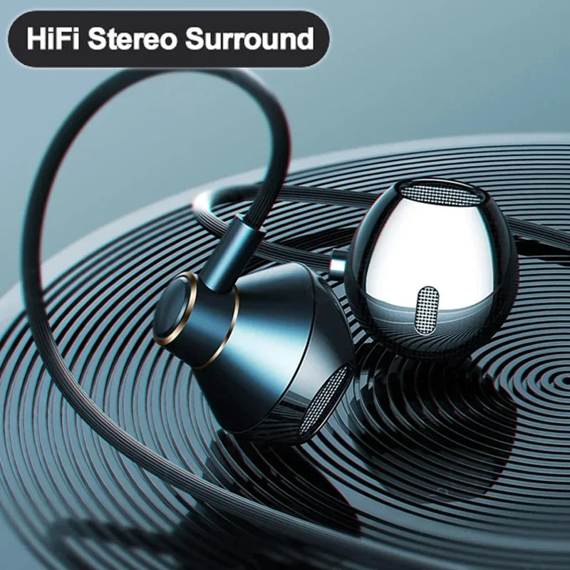 Type-C In-Ear Wired Karaoke Headphones 3.5mm Stereo Music Earbud Handfree Headset Earphones with Mic